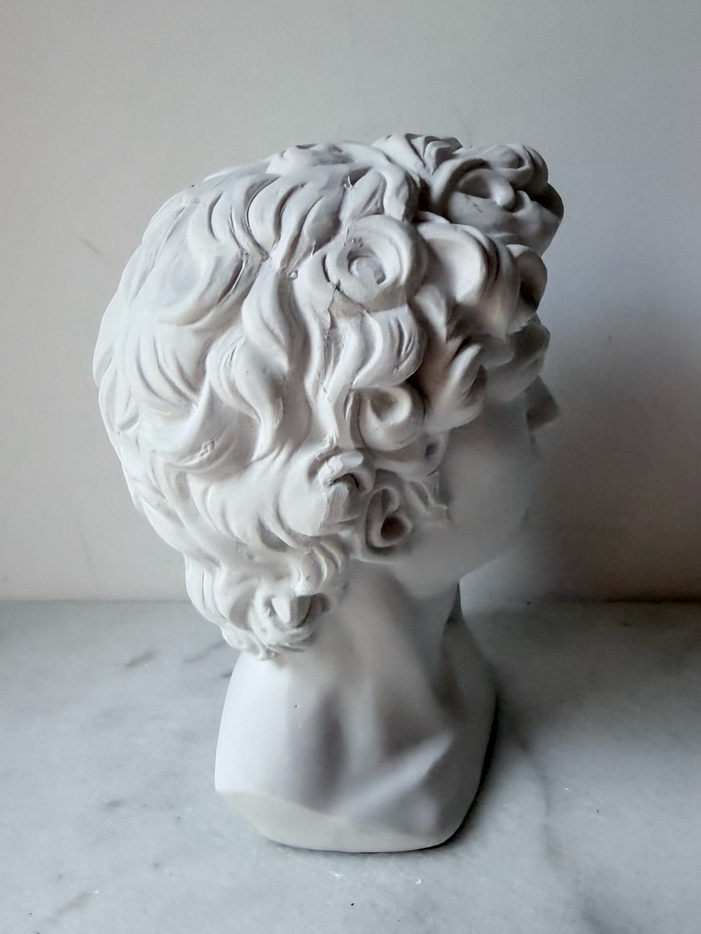 David Classical Marble David head Bust Sculpture - Picture 9 of 12